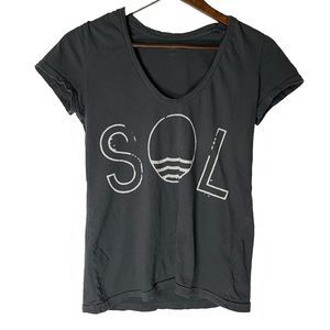 Sol Angeles Short Sleeve V Neck T Shirt Fitted Womens Small